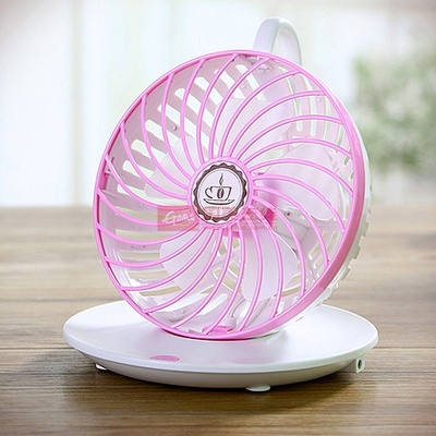 趣玩礼品 创意咖啡杯造型桌面USB风扇（粉色）——国美在线清凉体验